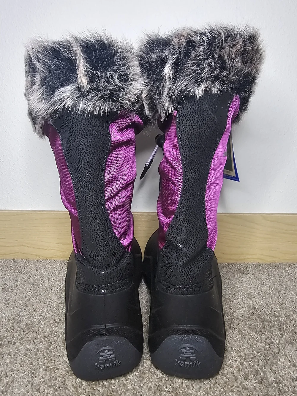 Kamik Kids Purple and Black Faux-Fur Winter Boots